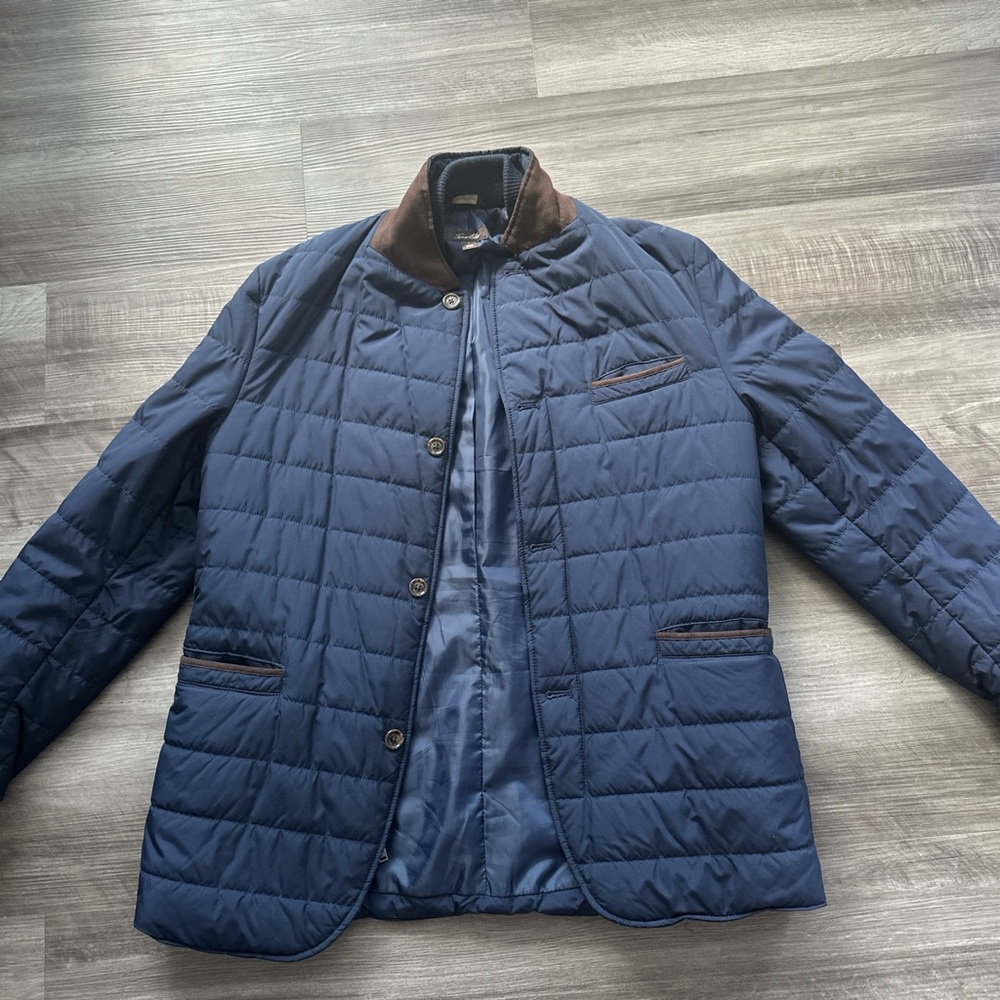 Tasso Elba Men's Blue Quilted Puffer Jacket